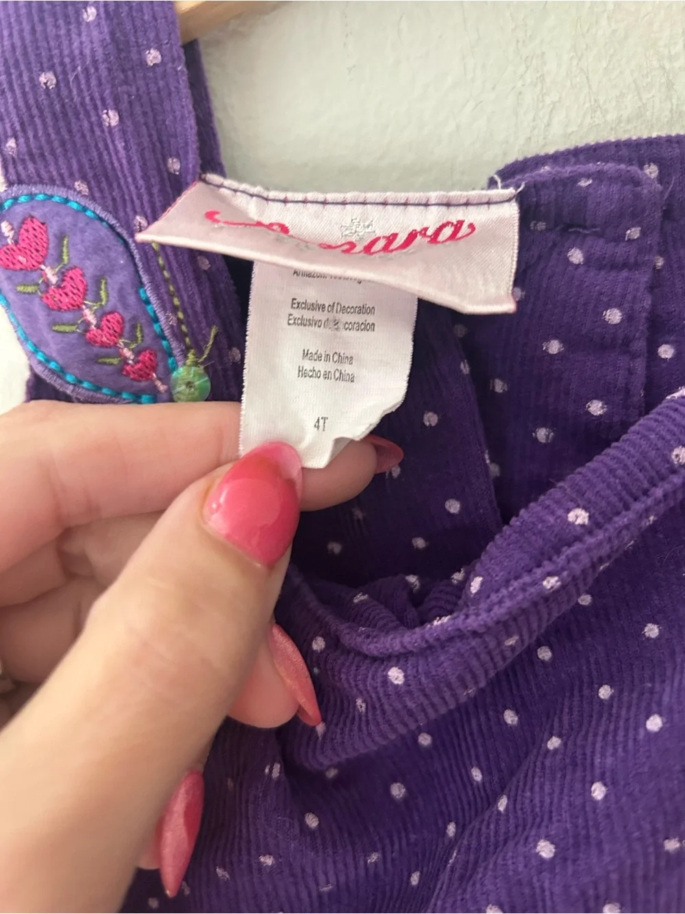 Vintage Samara 4T Cotton Purple Polka Dot Butterfly Dress for Kids